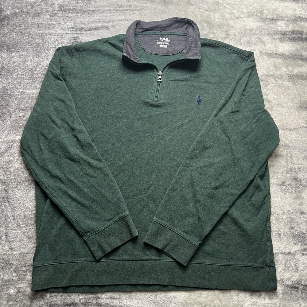 Polo Ralph Lauren Men's Dark Green Quarter Zip Pullover Size XL
